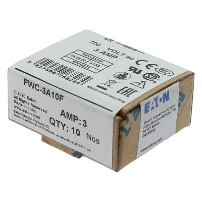 Khả năng đạp xe và hiệu suất tuyệt vời Cramic Fuse Eaton Bussmann 10 X 38 mm Ferrule Fuse FWC-3A10F