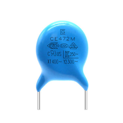 Tụ điện an toàn 300VAC 472M Y2 Màu xanh lam để chuyển đổi nguồn điện