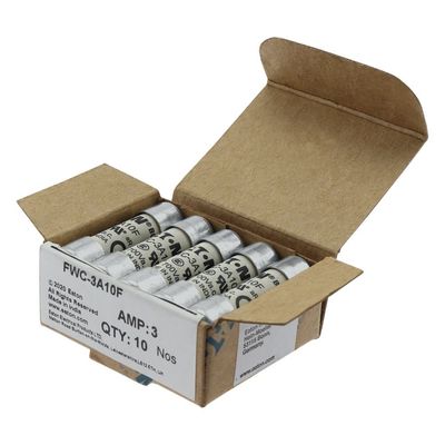 Khả năng đạp xe và hiệu suất tuyệt vời Cramic Fuse Eaton Bussmann 10 X 38 mm Ferrule Fuse FWC-3A10F