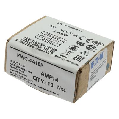 Khả năng đạp xe và hiệu suất tuyệt vời Cramic Fuse Eaton Bussmann 10 X 38 mm Ferrule Fuse FWC-4A10F