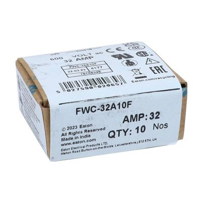 Khả năng đạp xe và hiệu suất tuyệt vời Cramic Fuse Eaton Bussmann 10 X 38 mm Ferrule Fuse FWC-32A10F